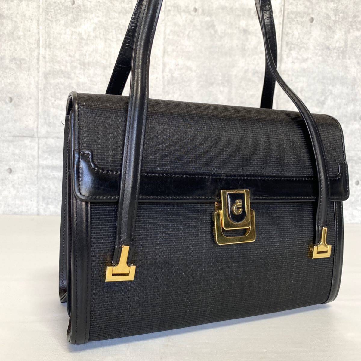 良品 COMTESSE コンテス ホースヘア×レザー ブラック 黒 ゴールド金具
