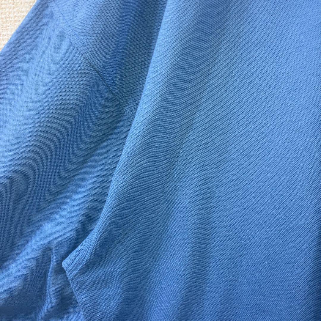 【美品】半袖ポロシャツ XL ライトブルー 刺繍 企業系 アメリカ輸入古着 水色_画像6