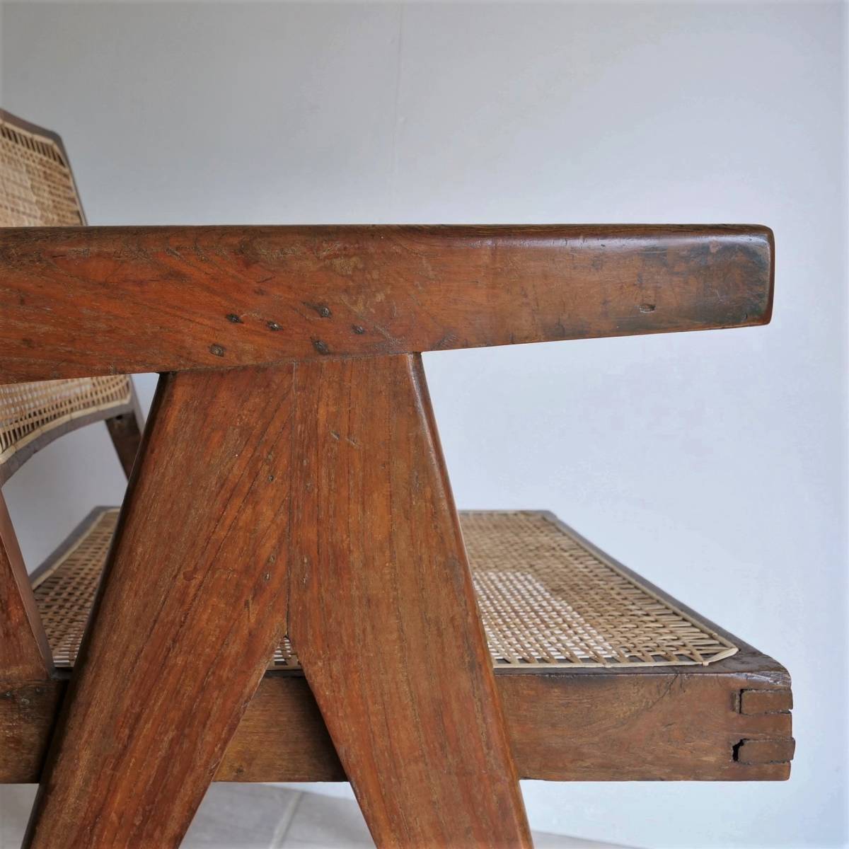 Pierre Jeanneret office Chair オリジナル チャンディガール家具 ピエールジャンヌレ / ル・コルビュジエ ペリアン フランス　-81_画像7