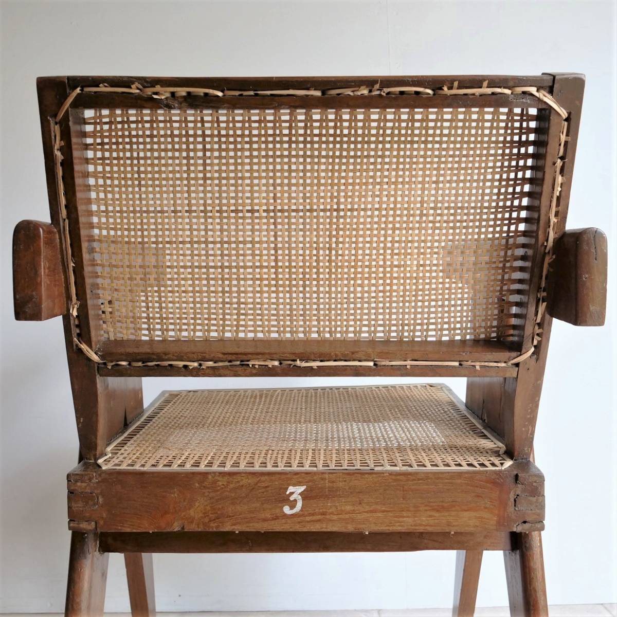 Pierre Jeanneret office Chair オリジナル チャンディガール家具 ピエールジャンヌレ / ル・コルビュジエ ペリアン フランス　-81_画像9