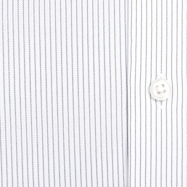 サイズ3L 長袖ワイシャツ スマート スリム ノーアイロン 形態安定 ストレッチ ニットシャツ セミワイド ホワイト ストライプ nog-1k2_画像4