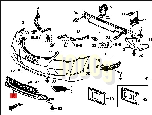 【ホンダ純正新品】HONDA 未使用品 ★超希少品★ シビック FD2 タイプＲ フロントバンパー ロアグリル センター バンパーグリル_画像4