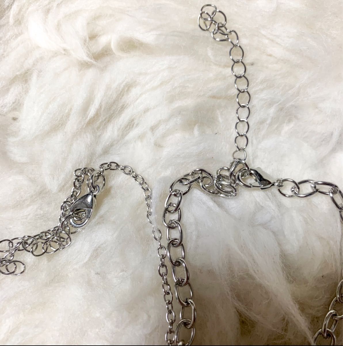 ネックレス シルバー 南京錠 necklace メンズ レディース 鍵 ロック キー ペンダント 2連 チェーン パッドロック韓国