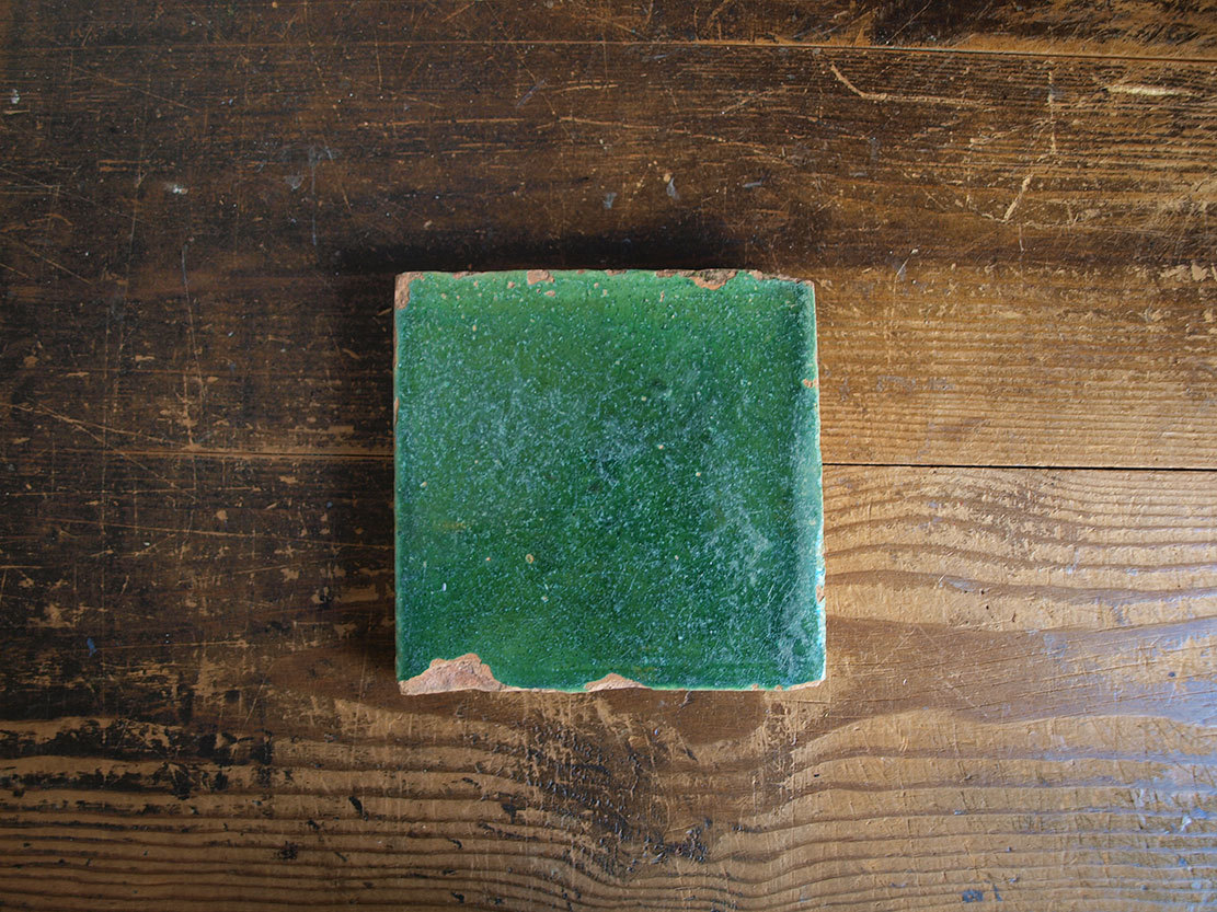 アンティーク、コレクション緑釉薬 スペイン古陶 18世紀 16.3cm