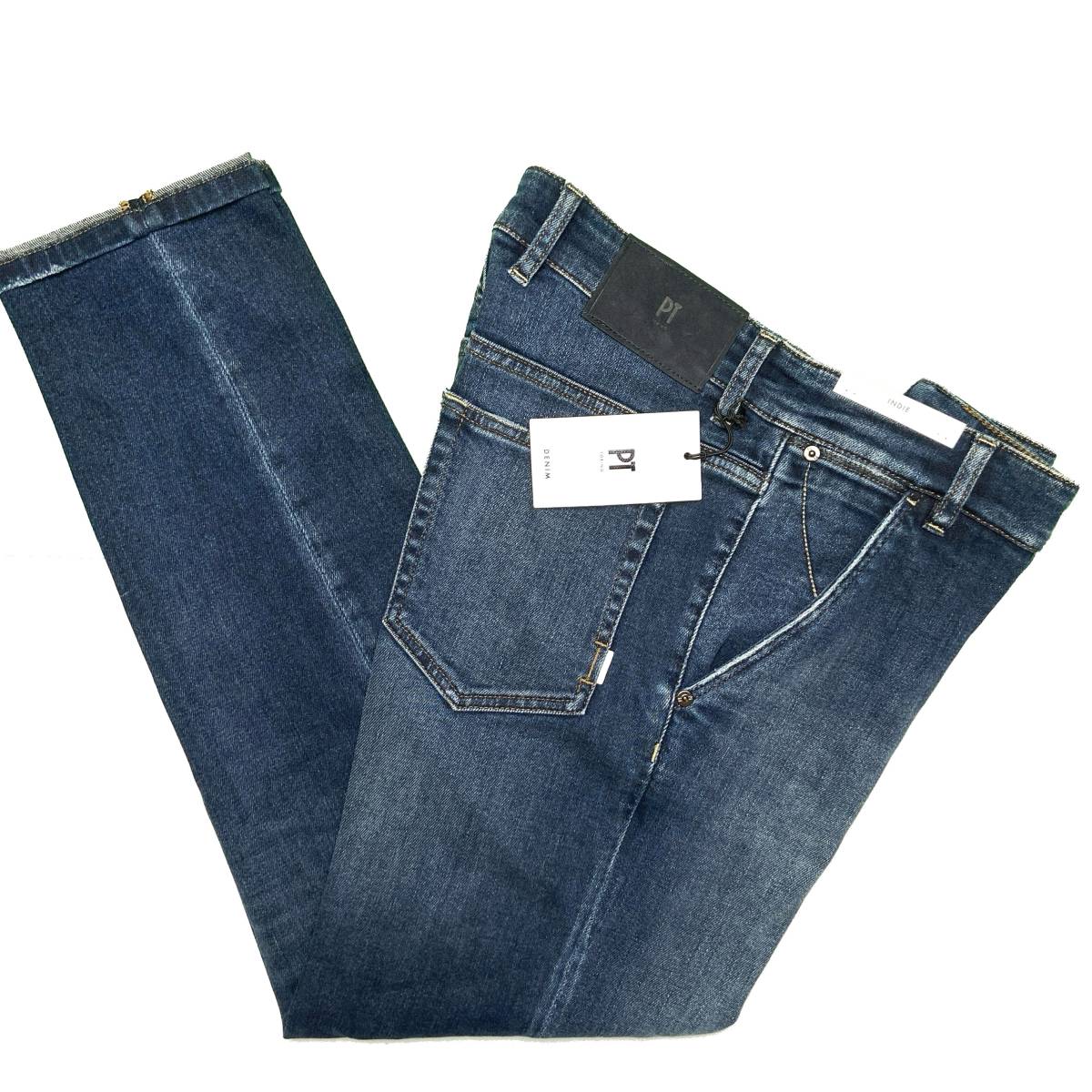 送料無料 未使用品 Pt Torino Denim ◆隠れ名品：INDIE◆短丈×斜めポケットの超ストレッチデニム size31インチ (製品ウエスト83cm)の画像3