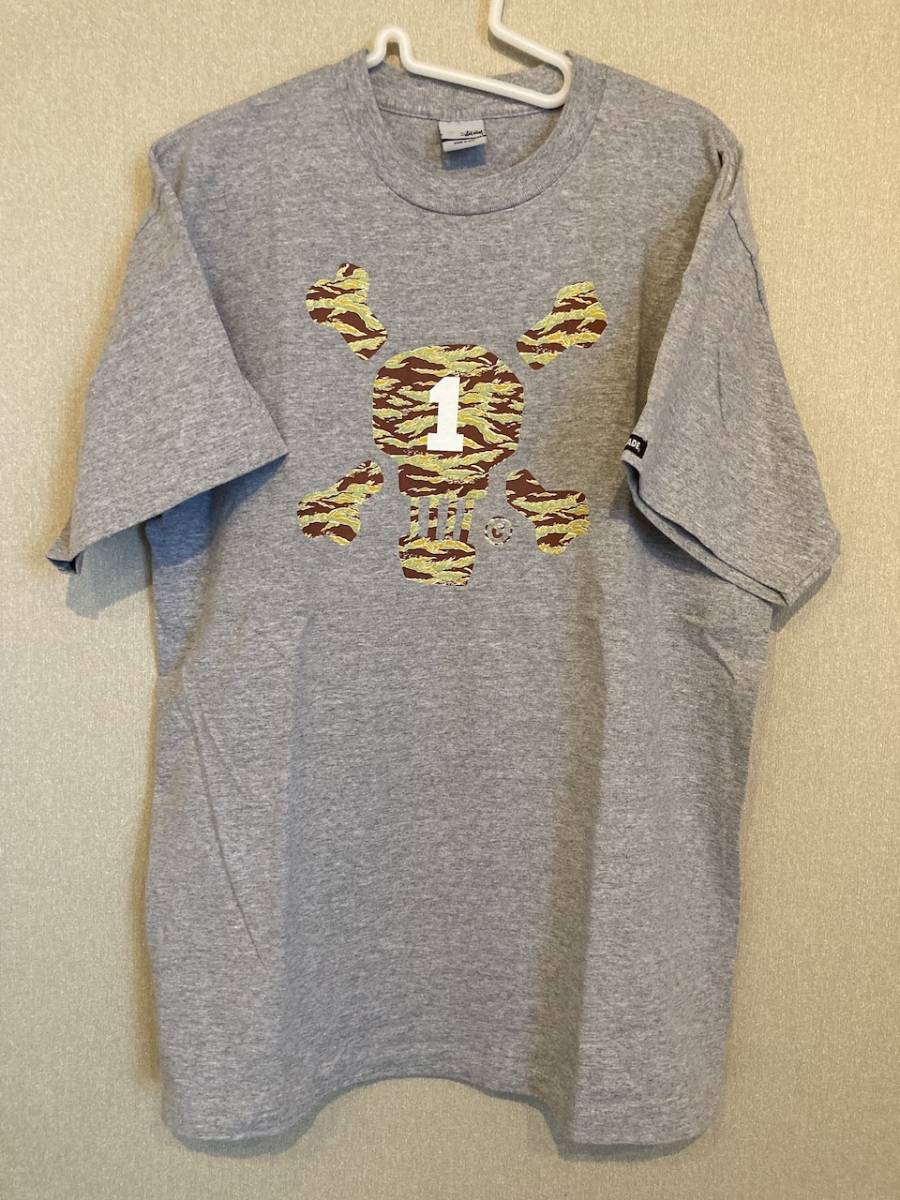 STUSSY CUSTOMADE CAMO SKULL T-SHIRT L USED ステューシー カモフラージュ スカル Tシャツ MADE IN USA_画像1