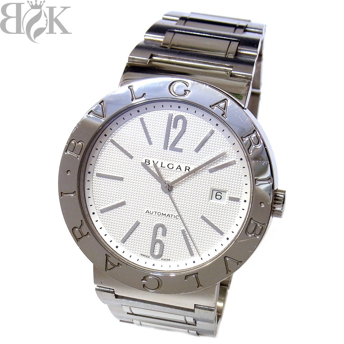 ブルガリブルガリ BB42SS メンズ 腕時計 デイト 自動巻き SS 白文字盤 動作品 BVLGARI 〓