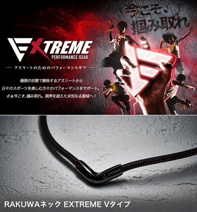 新品 RAKUWAネック EXTREME Vタイプ phiten RAKUWAチタン　ネックレス メタックス  ブラック