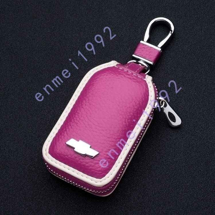  Chevrolet CHEVROLET for * key case smart key cover leather stylish compact leather multifunction key storage pink 