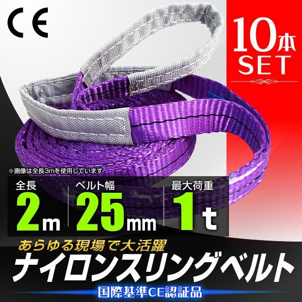 【ギフト】 【10本セット】スリングベルト 高耐久 牽引 荷吊りベルト 荷揚 玉掛け ベルト スリング ナイロン 両端アイ型 長さ2m×幅25mm 耐荷重1000kg 大工道具一般 【ギフト】 【10本セット】スリングベルト 高耐久 牽引 荷吊りベルト 荷揚 玉掛け ベルト スリング ナイロン 両端アイ型 長さ2m×幅25mm 耐荷重1000kg 大工道具一般