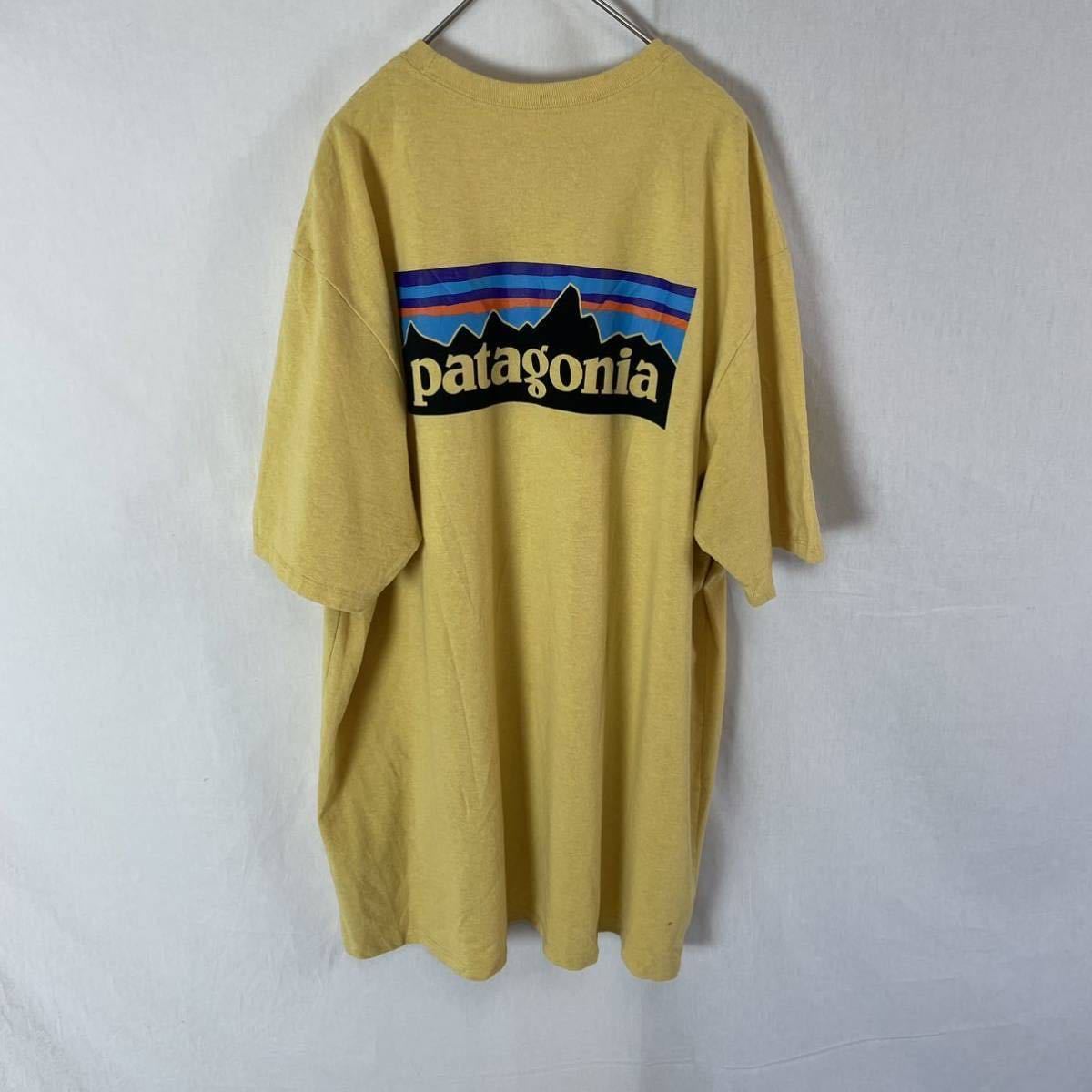 パタゴニア 半袖プリントTシャツ 古着 イエロー バックプリント