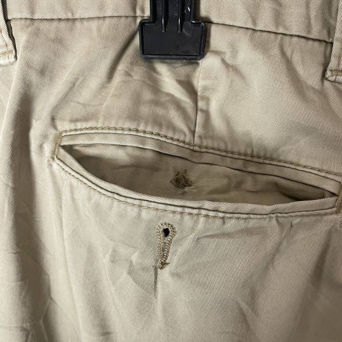 TOMMY HILFIGER брюки из твила б/у одежда 34×30 бежевый Vintage 