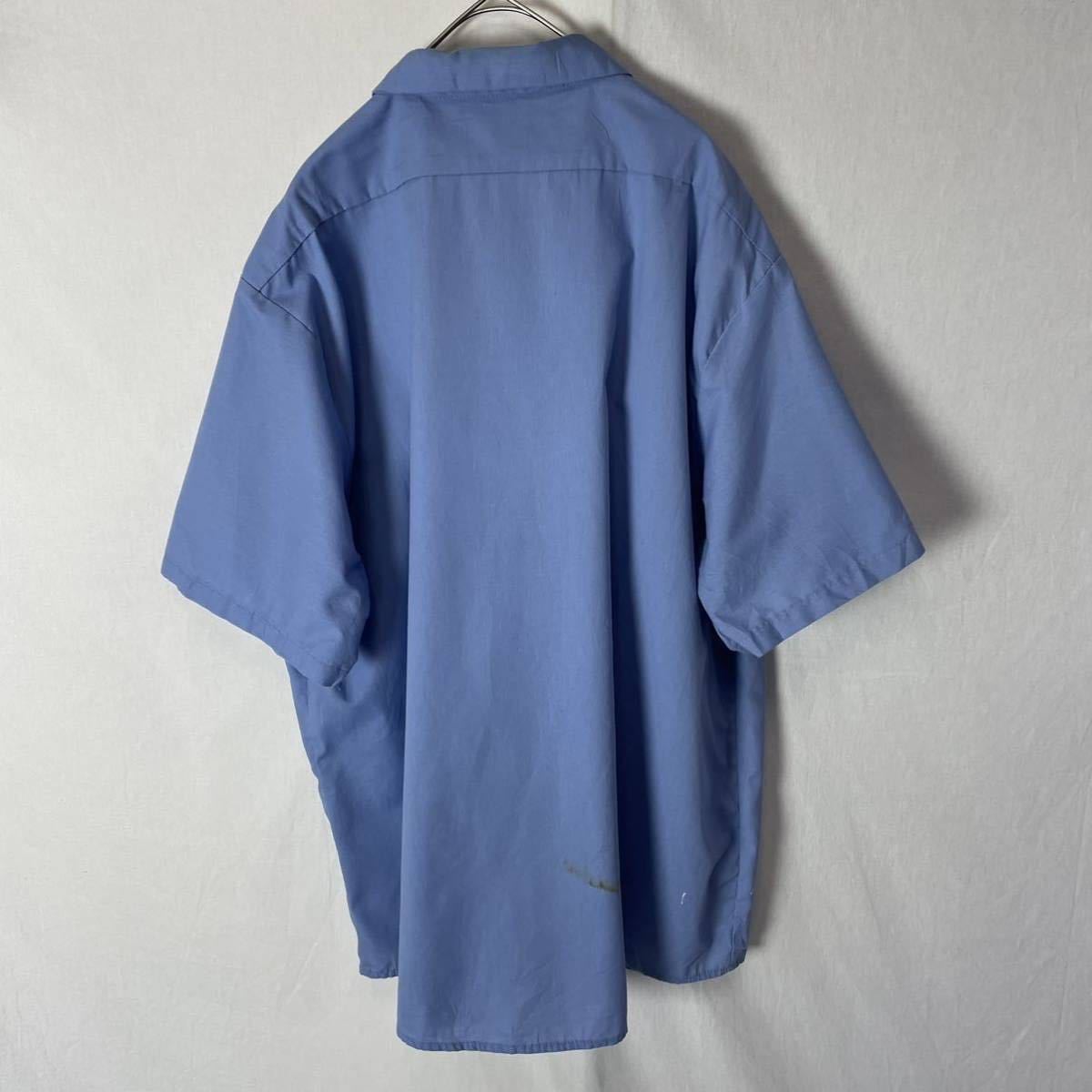 aramark 半袖ワークシャツ　古着　1XLRサイズ　ライトブルー　ワッペン　ヴィンテージ WORKWEAR_画像5