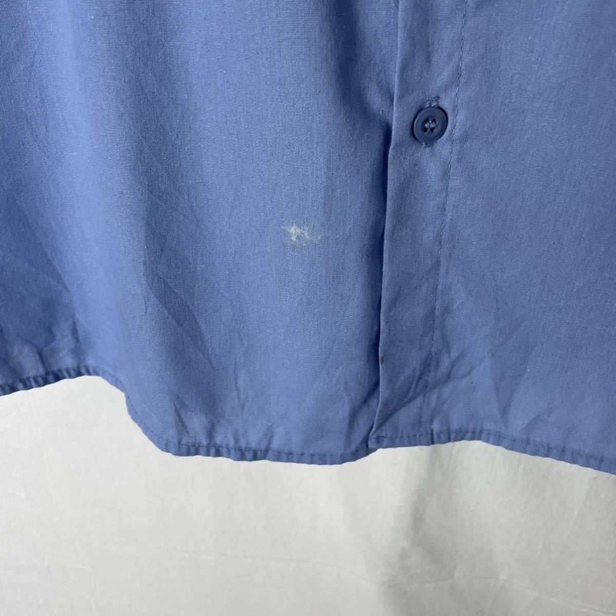 aramark 半袖ワークシャツ　古着　1XLRサイズ　ライトブルー　ワッペン　ヴィンテージ WORKWEAR_画像3