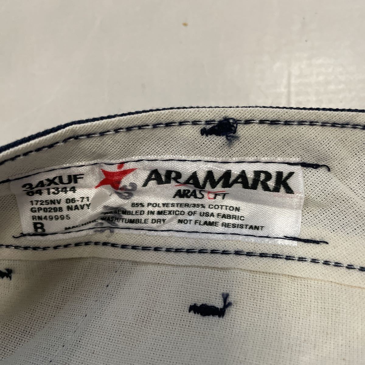 aramark 2タックワークパンツ 古着　34インチ ネイビー　ヴィンテージ WORK WEAR_画像5