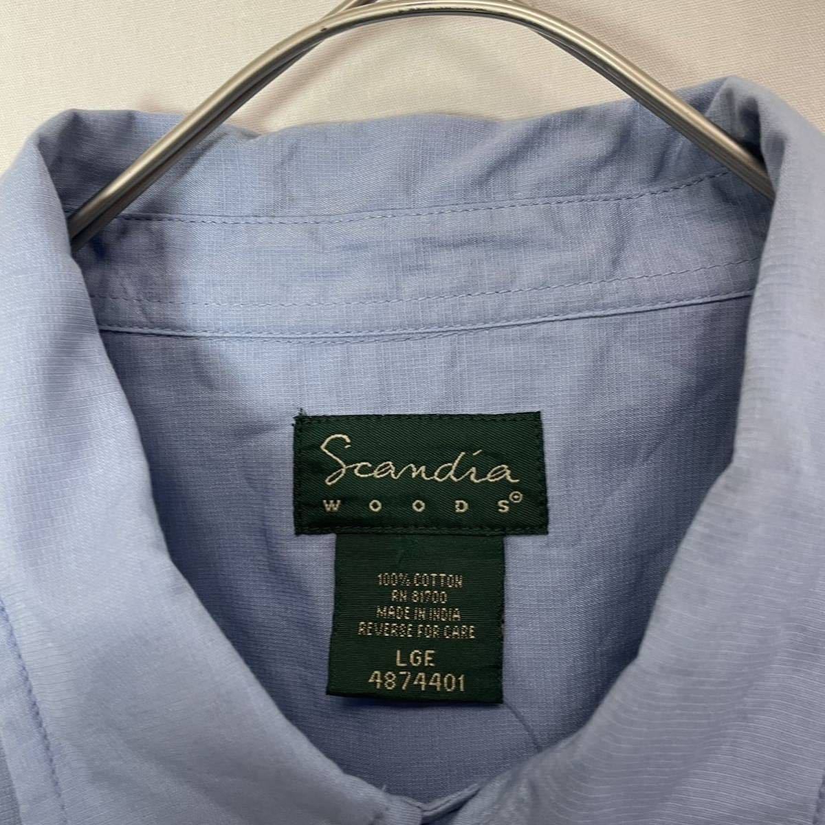 Scandia Woods 半袖ワークシャツ 古着　Lサイズ　ライトブラウン　ヴィンテージ WORKWEAR_画像3