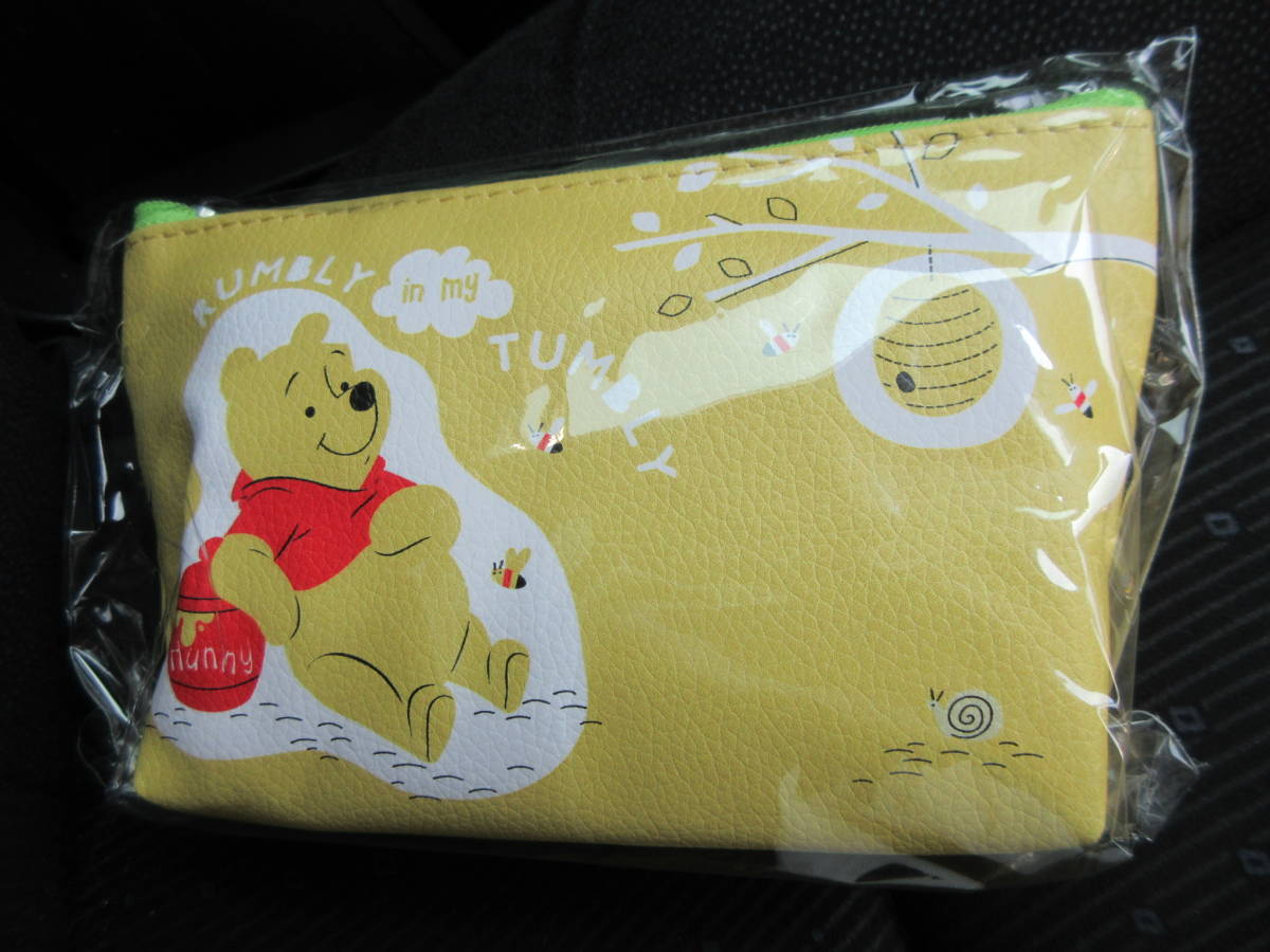 * Disney Винни Пух квадратное сумка под кожу 17cm пенал косметика inserting мед желтый цвет желтый Винни Пух * новый товар нераспечатанный 