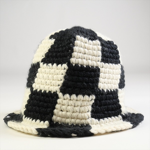 STUSSY ステューシー 23AW BUCKET HAT CHECKER KNIT BLACK/WHITE ハット 白黒 Size 【フリー】 【新古品・未使用品】 20774243_画像2