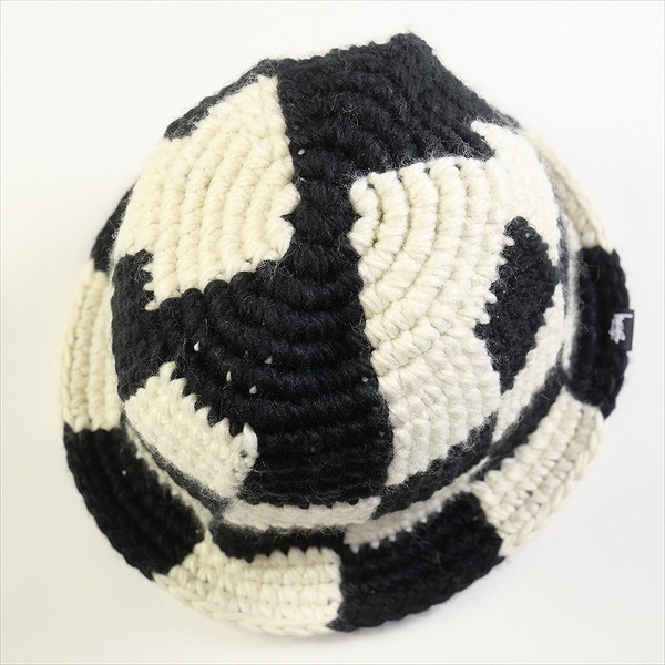 STUSSY ステューシー 23AW BUCKET HAT CHECKER KNIT BLACK/WHITE ハット 白黒 Size 【フリー】 【新古品・未使用品】 20774243_画像5