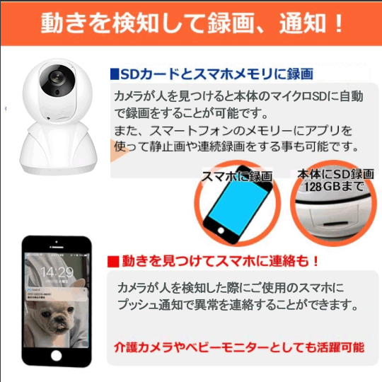 200萬畫素 防犯カメラ ワイヤレス 監(jiān)視カメラ 自動追尾 sdカード 暗視 IP WEBカメラ ベビーモニター 屋內 Yoosee gwg1s 國內発送◆