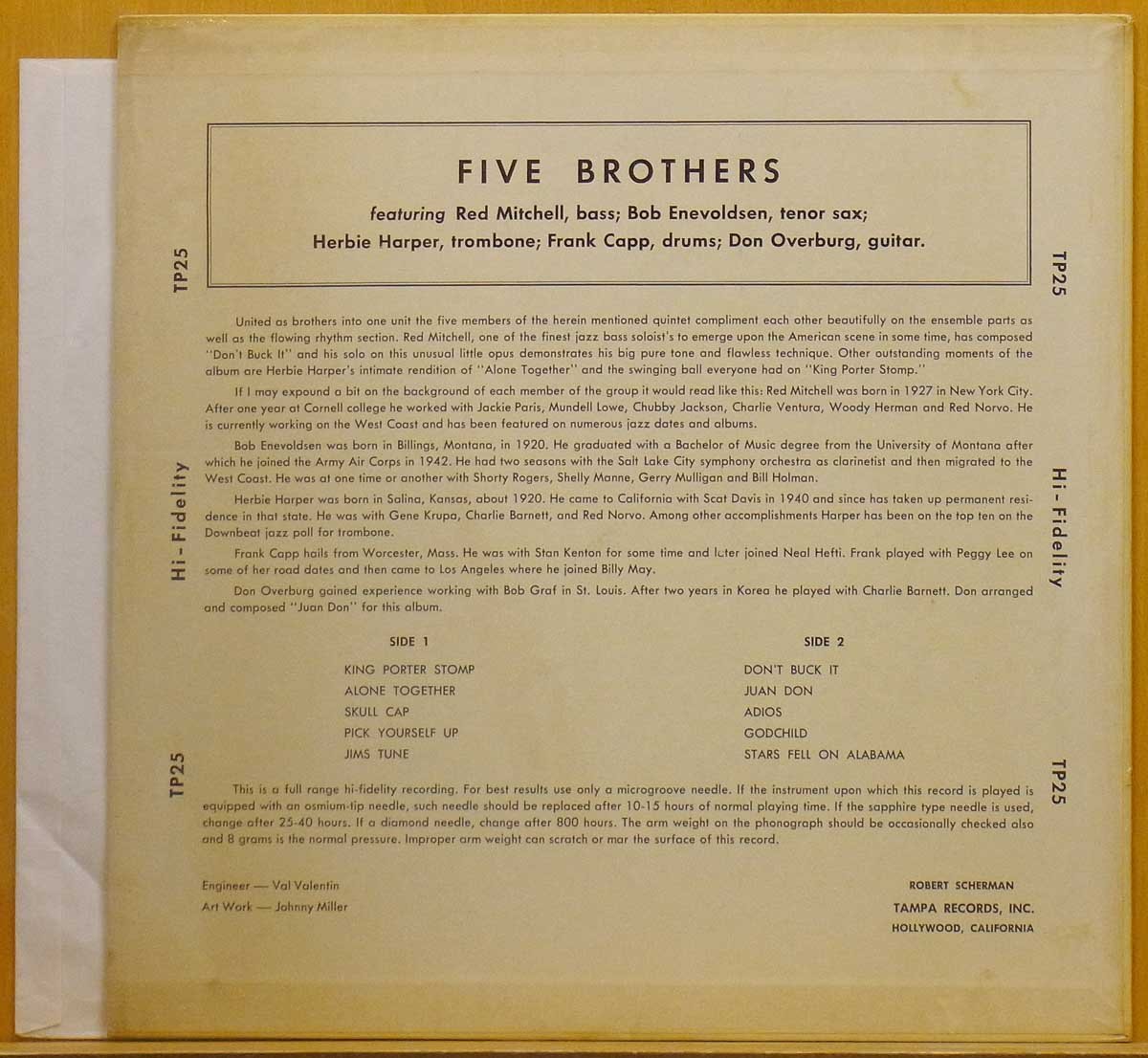 ●レア!表綺麗!美盤!Mono!ダブル洗浄済!★Five Brothers(ファイヴ ブラザーズ)『Five Brothers』 USオリジLP #60973_画像2