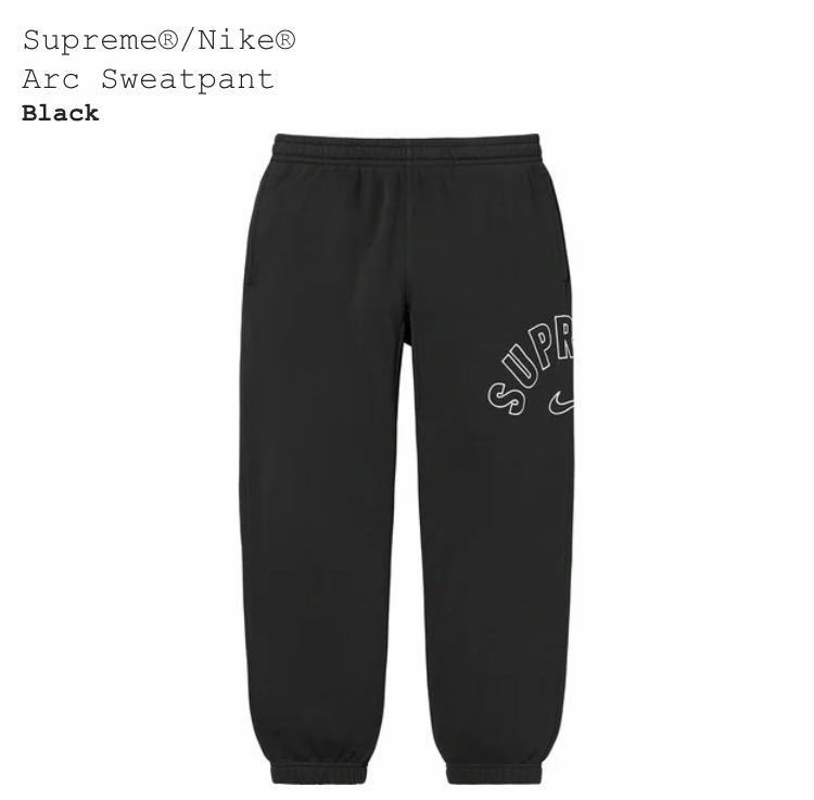 上下セット 22SS 新品 Supreme Nike Arc Crewneck & Sweatpant Black S