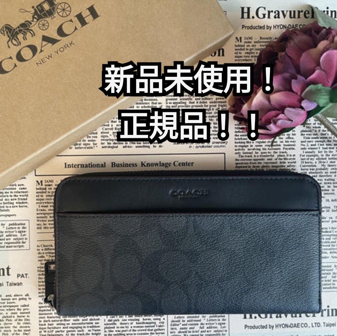 COACH 長財布 コーチ 花柄 ラウンドファスナー シグネチャー F39189