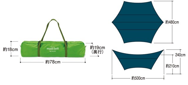 全新·未開封：Montbell Big Turp HX（保羅單獨出售）綠色 原文:新品・未開封：モンベル　ビッグタープHX（ポールは別売り）グリーン