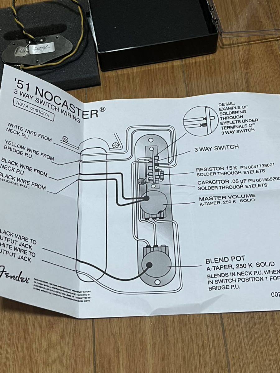 Fender Cutomshop 51 nocaster rear ピックアップ リア Fender Cutomshop 51 nocaster rear ピックアップ リア