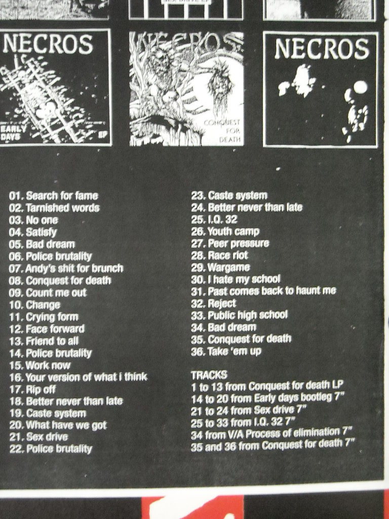 輸入盤12インチアナログレコード/NECROS/ネクロス/CONQUEST FOR DEATH/80年代USハードコアパンクHARDCORE PUNKスラッシュTHRASH_画像3