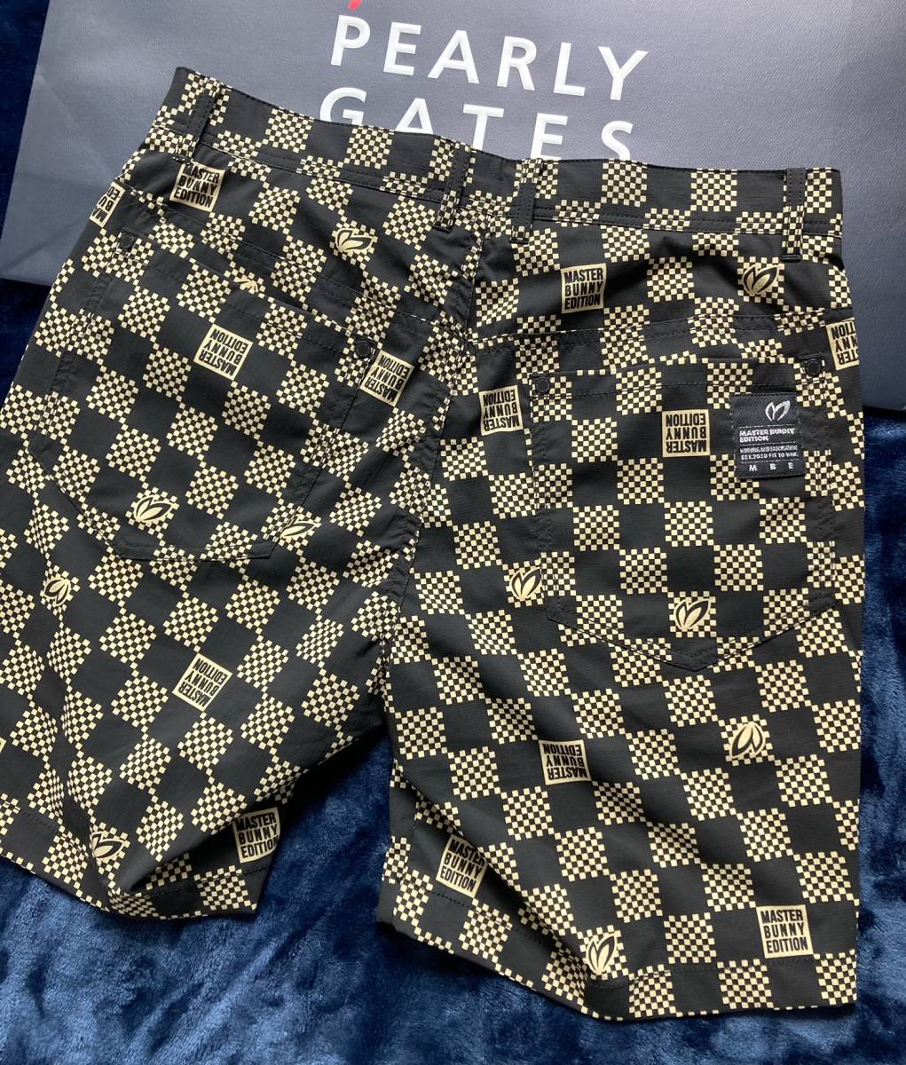 新品 パーリーゲイツ マスターバニー チェッカーフラッグストレッチ