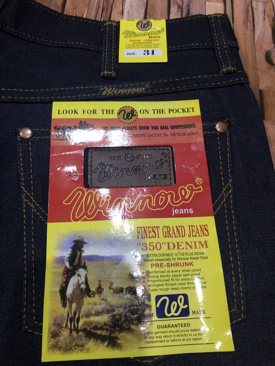 新品・即決・Winnow jeansの14.5oz・リジットデニム使用・ボタンフライのブーツカットジーンズ・３１インチ_画像7