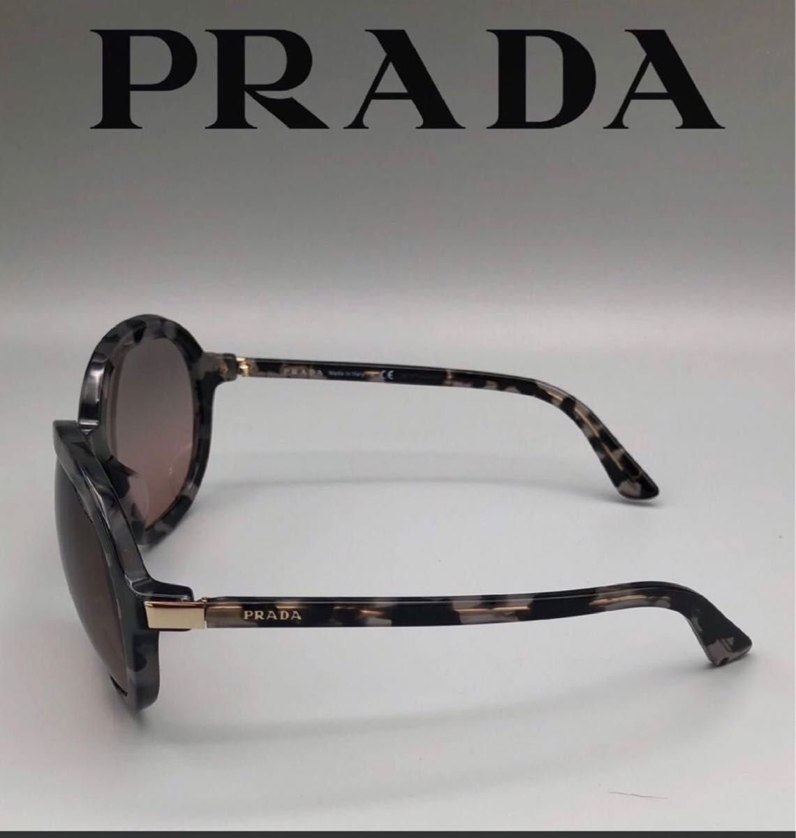 美品　PRADA プラダ サングラス SPR09V-F べっ甲 セルフレーム オーバル