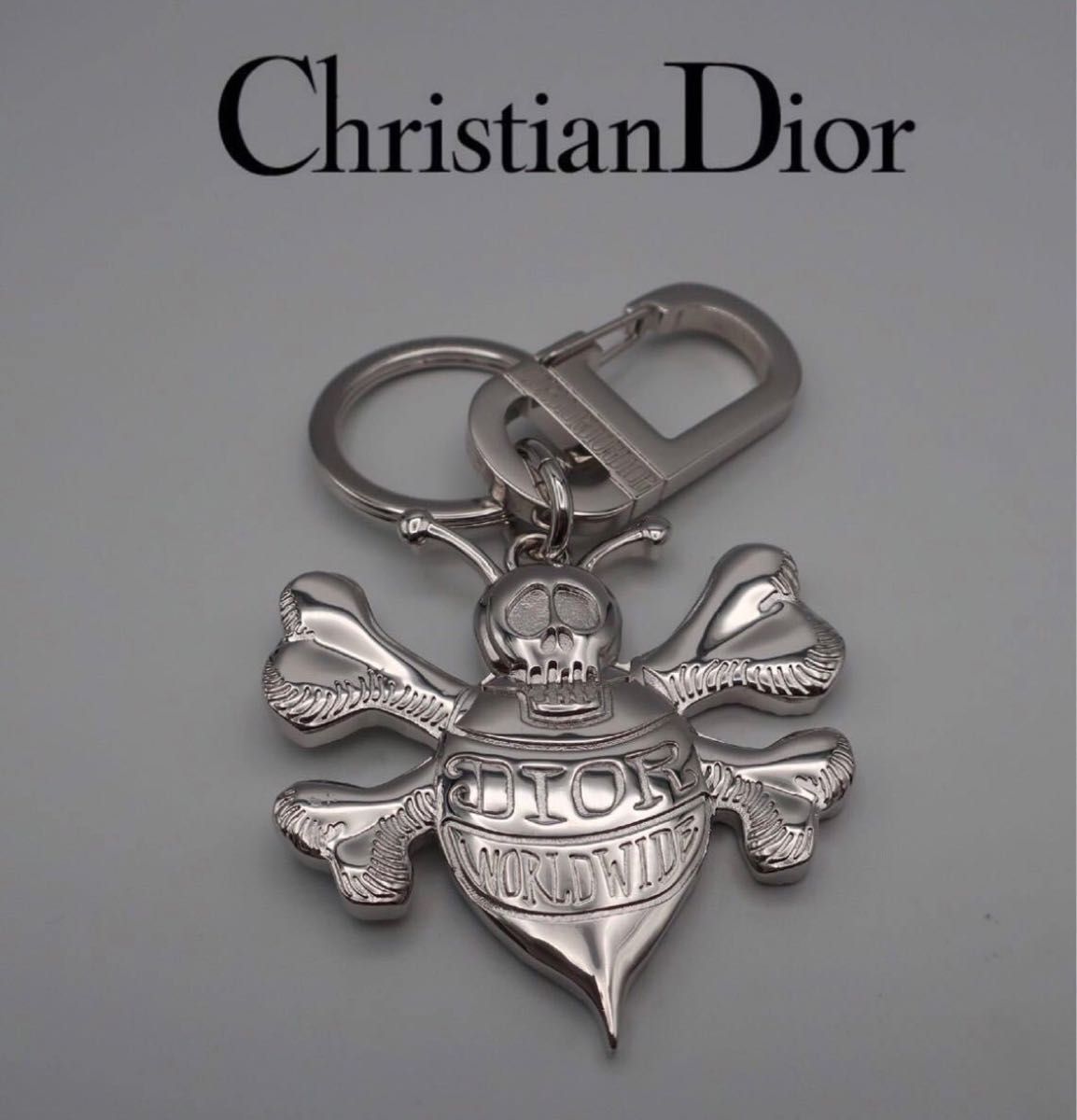 Christian Dior クロスボーンスカル キーホルダー-