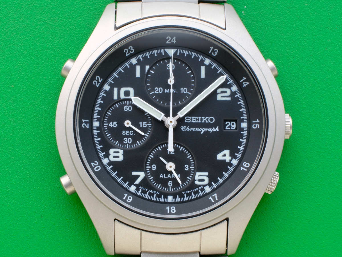 Seiko chronograph *7T32-7E70 army for military : Real Yahoo auction salling