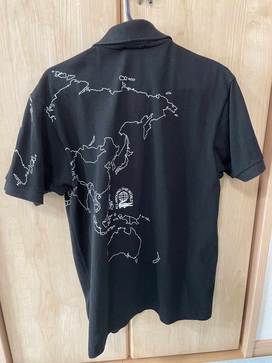 ラコステ ポロシャツ 36 (Sサイズ) Sサイズ 日本のMサイズ ラコステ WORLD wide 世界地図柄