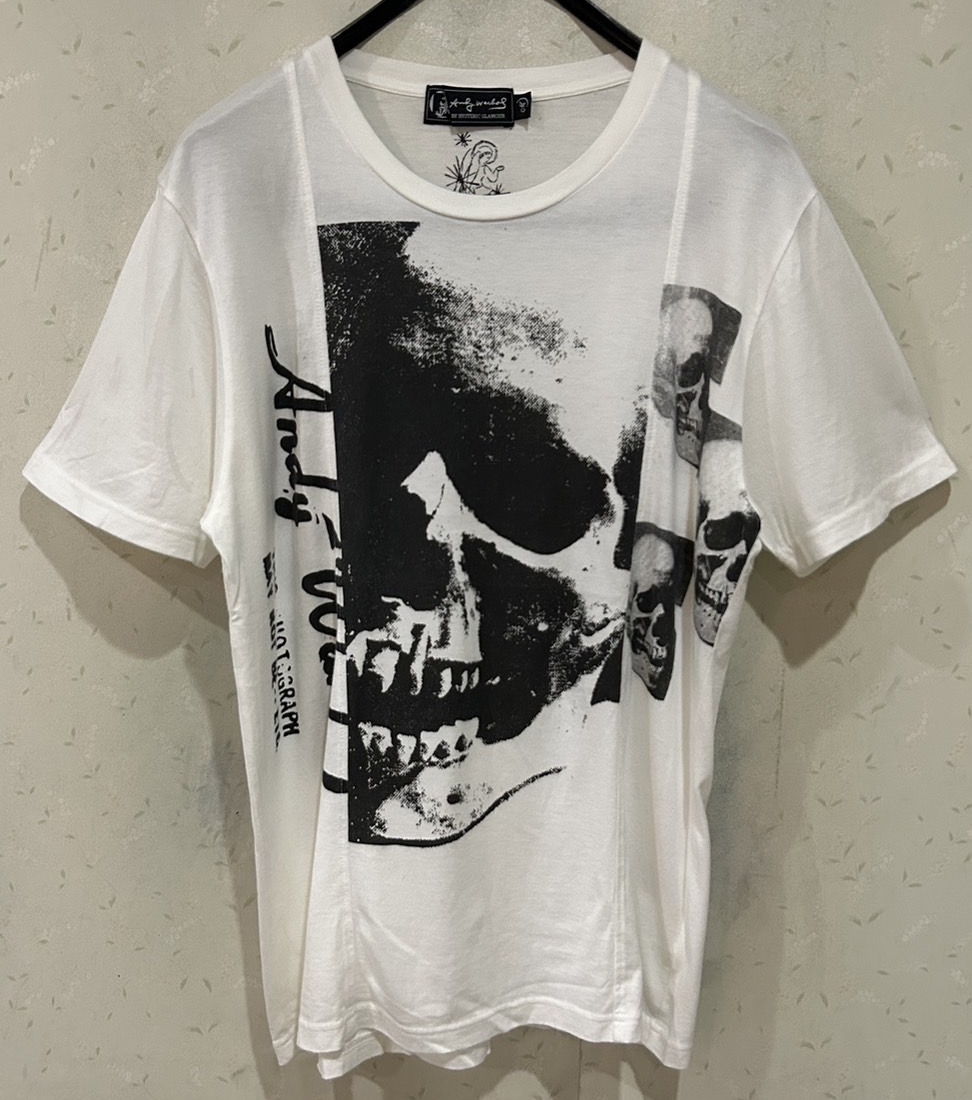 海外限定】 トップス 半袖Tシャツ スカル ドッキング GLAMOUR HYSTERIC