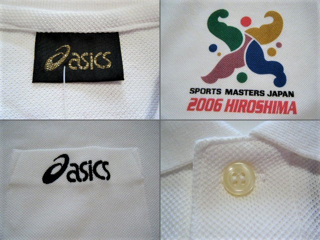 2006 SPORTS MASTERS JAPAN ／日本マスターズ 広島開催記念ポロシャツ　白色　サイズ L　鹿の子生地　吸汗速乾機能　＠アシックス/asics製_画像8