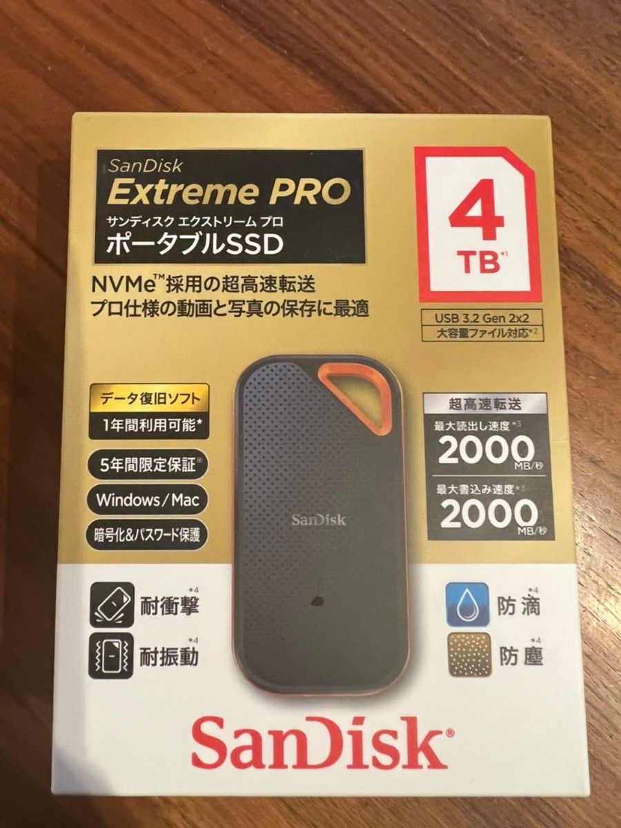 新品未開封 SanDisk Extreme PRO ポータブルSSD 4TB Yahoo!フリマ（旧）-