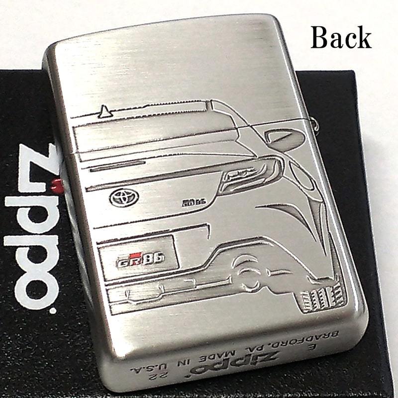 ZIPPO TOYOTA GR86 ジッポ ライター トヨタ全面監修 車 シルバー 両面加工 ハチロク かっこいい 彫刻 おしゃれ メンズ ギフト プレゼント_画像3