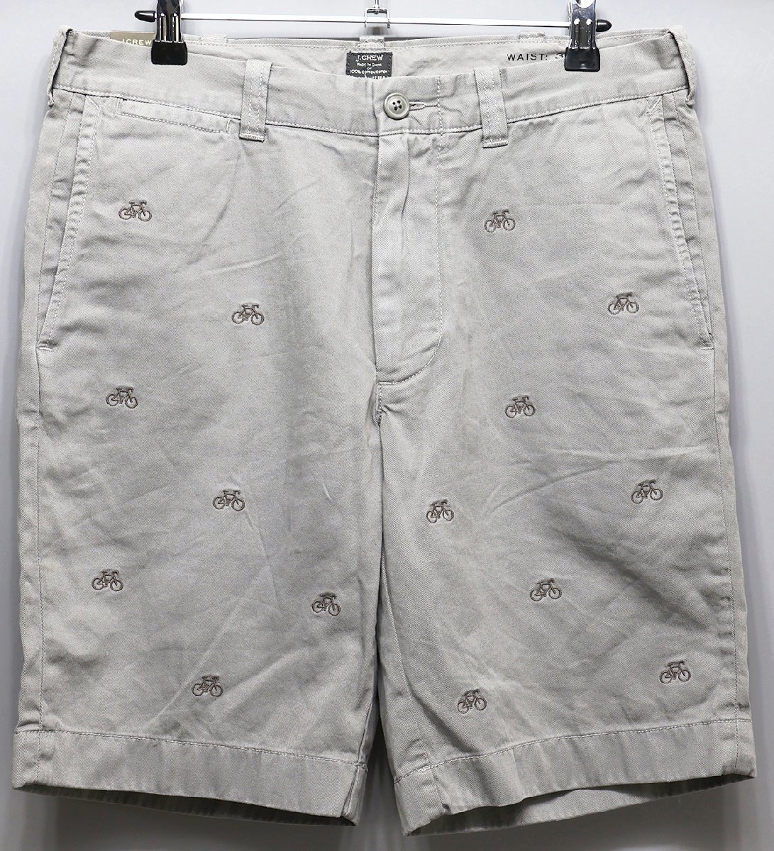 J.CREW (ジェイクルー) Stanton Shorts / スタントン 刺繍 チノショーツ #27445 未使用品 GRAY w30 / ショートパンツ_画像2