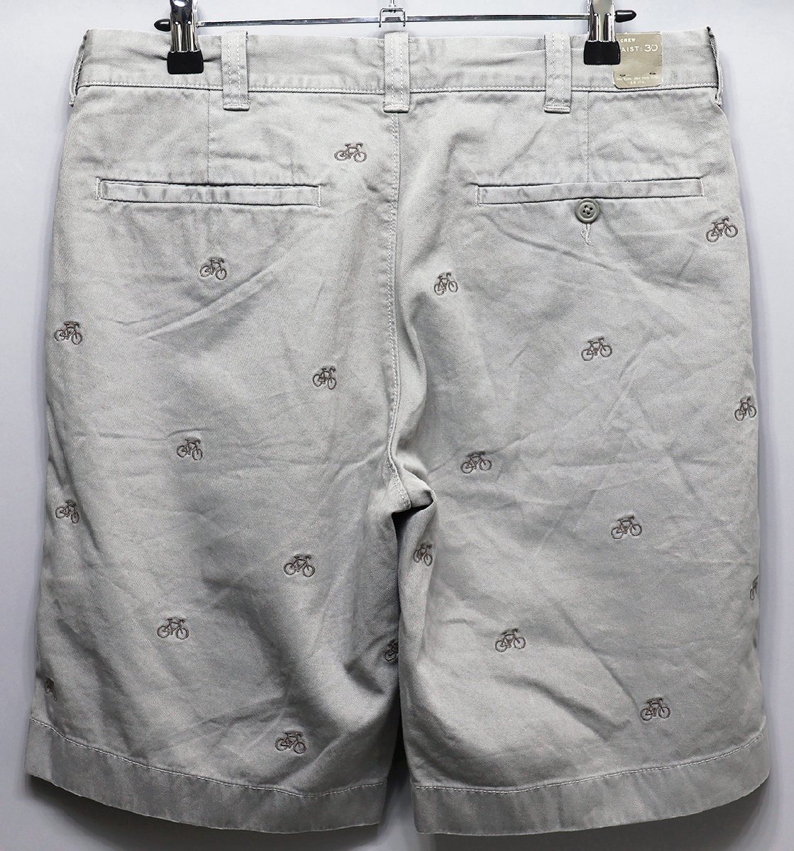 J.CREW (ジェイクルー) Stanton Shorts / スタントン 刺繍 チノショーツ #27445 未使用品 GRAY w30 / ショートパンツ_画像3