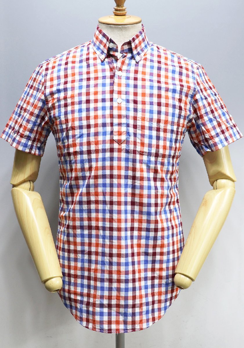J.CREW (ジェイクルー) Pullover B.D. Shirts / ギンガムチェック プルオーバー ボタンダウン 半袖シャツ #01212 未使用品 size XS_画像1