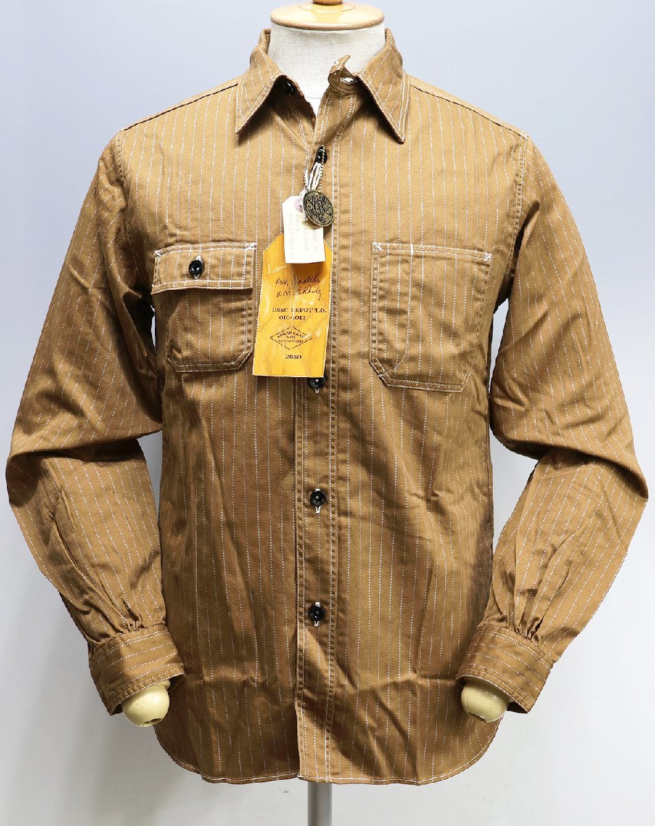 SugarCane (シュガーケーン) Brown Wabash Stripe Work Shirt / ブラウンウォバッシュストライプ ワークシャツ sc28516 未使用品 size S