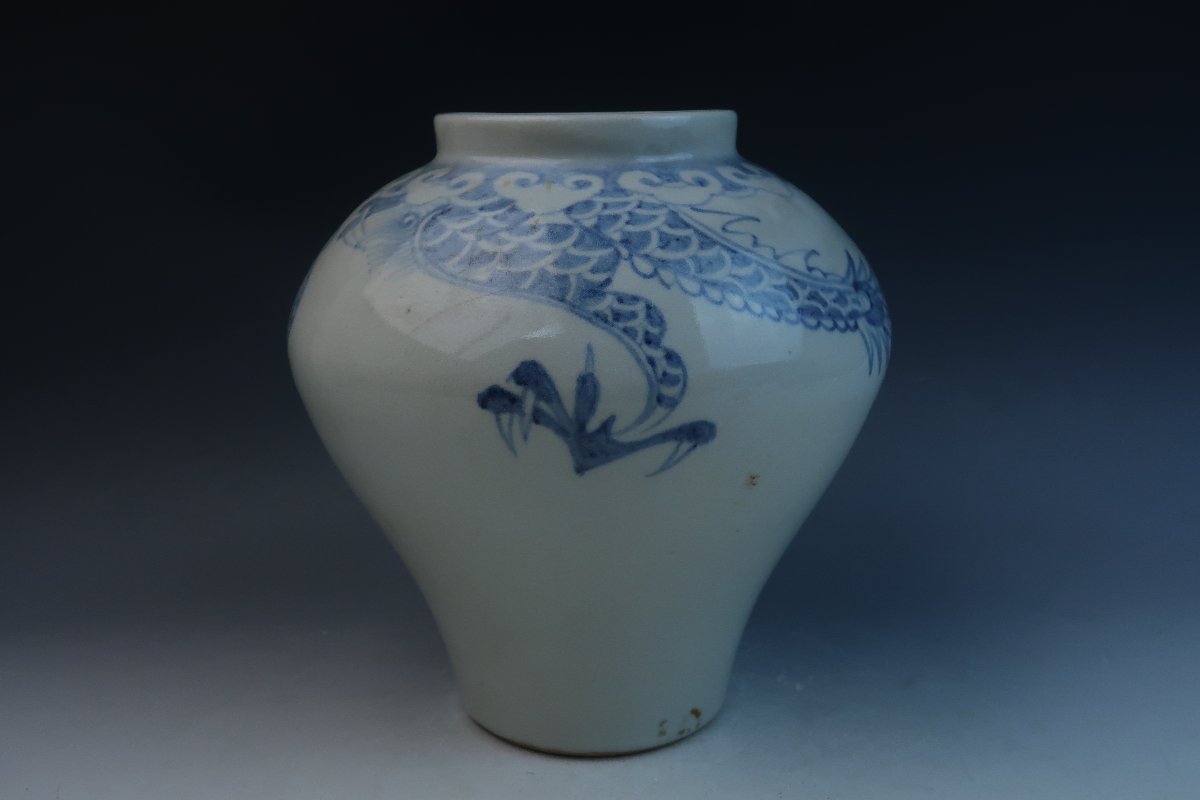 古美術 安南 古染付 花瓶 壷 美術品 陶磁器 花入 古陶磁 茶道具 飾壺 花器-