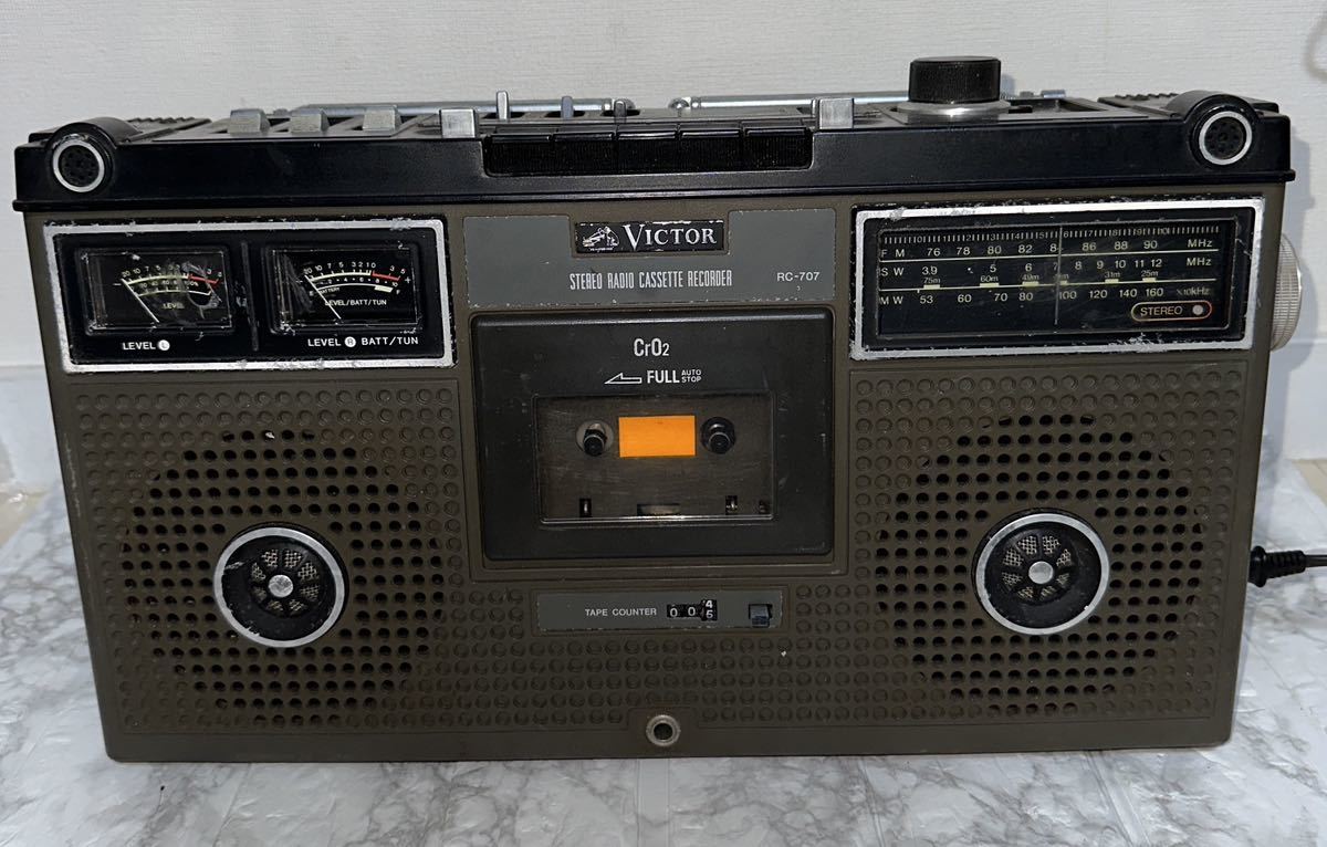 Victor ビクター ステレオ ラジオ カセット レコーダー RC-707 ラジオ