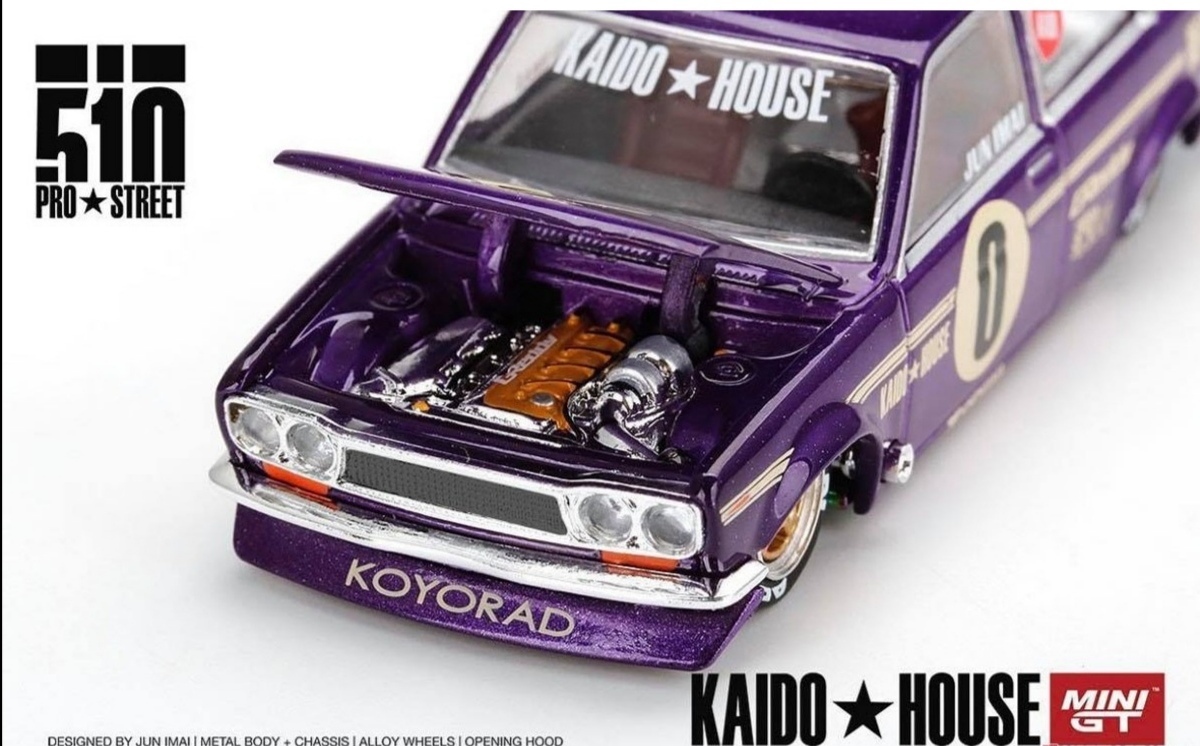 即決！ KAIDO★HOUSE x トゥルースケール MINI GT 1/64 ダットサン 510 プロストリート OG パープル S1/02 新品・未開封品_画像2