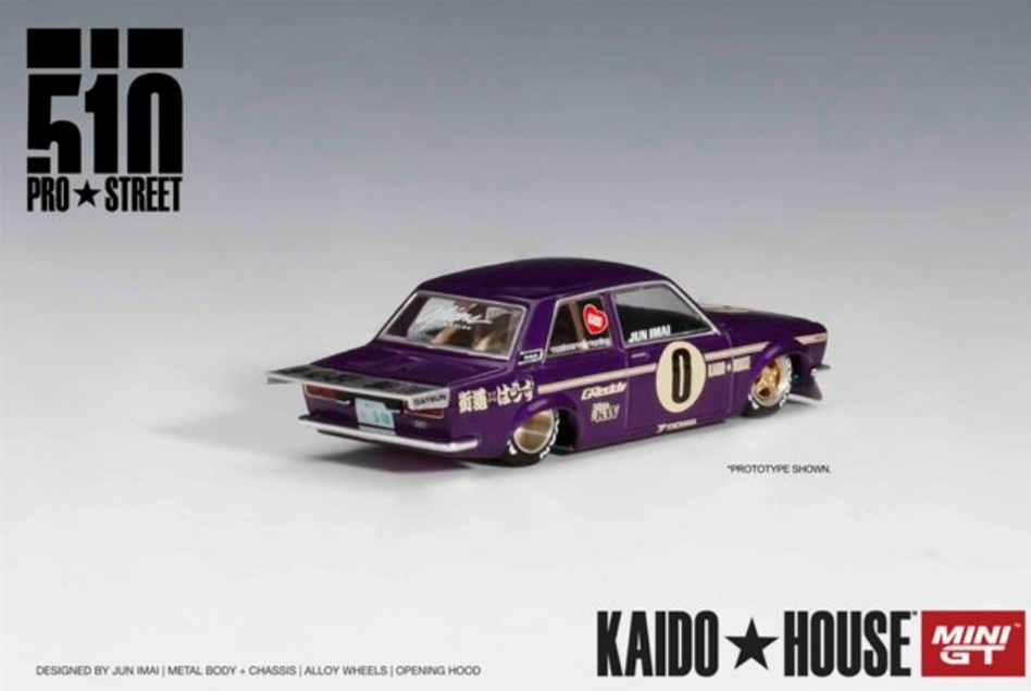 即決！ KAIDO★HOUSE x トゥルースケール MINI GT 1/64 ダットサン 510 プロストリート OG パープル S1/02 新品・未開封品_画像5