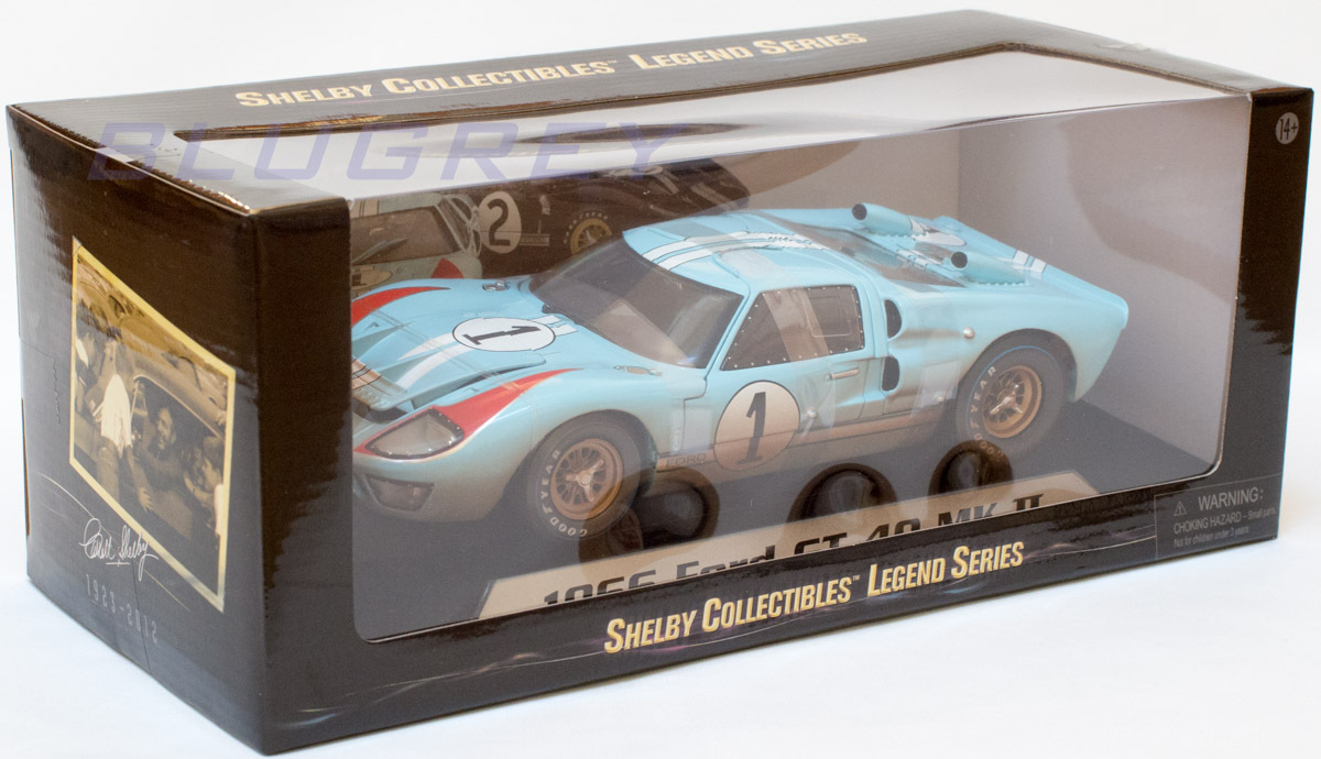 Shelby Collectibles 1/18 Ford GT40 Mark II blue da- teal man 24H 1966 Ford GT 40 MKII #1 Dirty Version 405BL