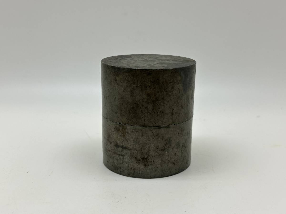 閑】☆煎茶道具☆古錫 茶心壺 茶葉罐 茶筒 茶入 純錫 重厚感あり 重さ